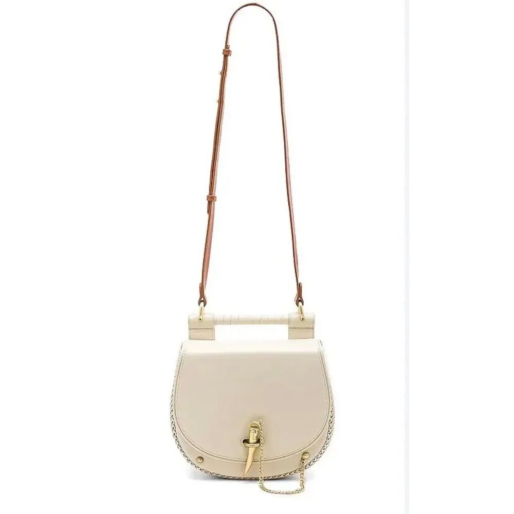 Sancia Babylon Bar Tooth Bag in Ecru & Whiskey